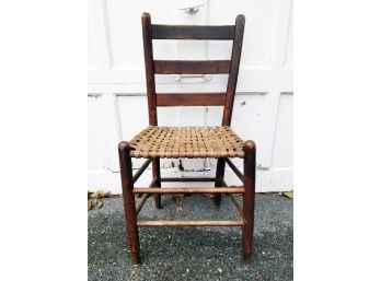 Simple Wooden Chair With Basketweave Seat - MILLBROOK PICKUP