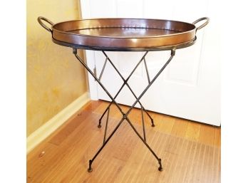 Mid Century Handled Copper Moroccan Style Tray Table/Side Table - POUGHQUAG PICKUP