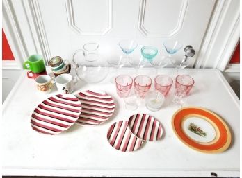 Assortment Of Vintage Plates And Glassware - MILLBROOK PICKUP