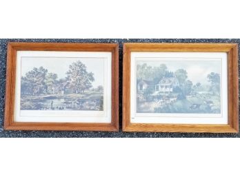 Two Framed Courier And Ives Colored Prints - MILLBROOK PICKUP