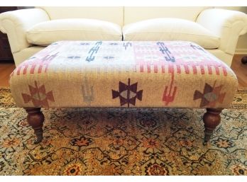 The Bombay Co. Navajo Style Wool Upholstered Ottoman - POUGHQUAG PICKUP