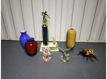 Assorted Decorative Accents Including Vases, Trophy, Paperweights Etc - MILLBROOK PICKUP