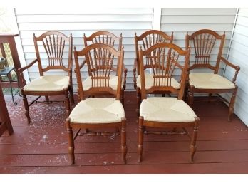 Ethan Allen Rush Seat Dining Chairs - POUGHQUAG PICKUP