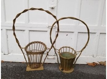 Two Vintage Floral Baskets - MILLBROOK PICKUP