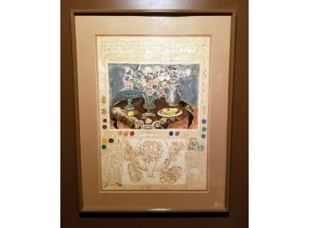 Large Numbered Colored Lithograph Of A Floral Still Life - POUGHQUAG PICKUP