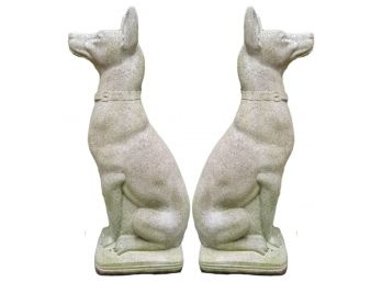 Pair Vintage Cast Concrete Dog Sculptures - POUGHQUAG PICKUP