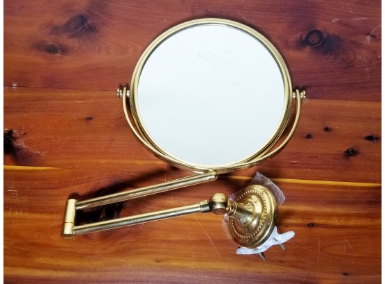 Brass Wall Mount Swivel Magnifying Mirror
