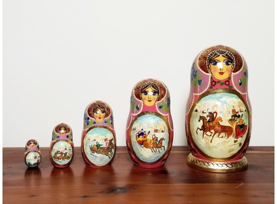 Hand-painted Russian Matruska Nesting Dolls (1)