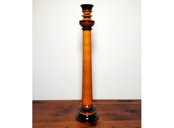 Indian Wooden Lacquered Taper Candle Holder