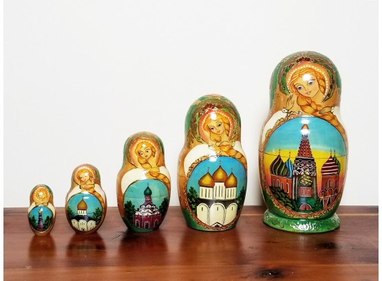Hand-painted Russian Matruska Nesting Dolls (2)