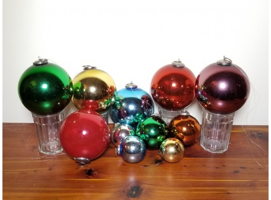 Assorted Sizes Metallic Glass Ball Ornaments