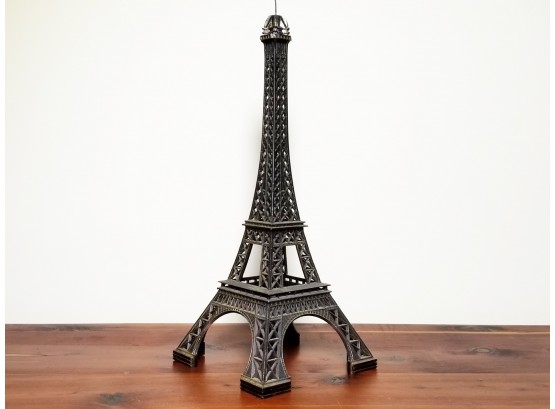 Vintage Souvenir Silver Tone Metal Eiffel Tower Sculpture