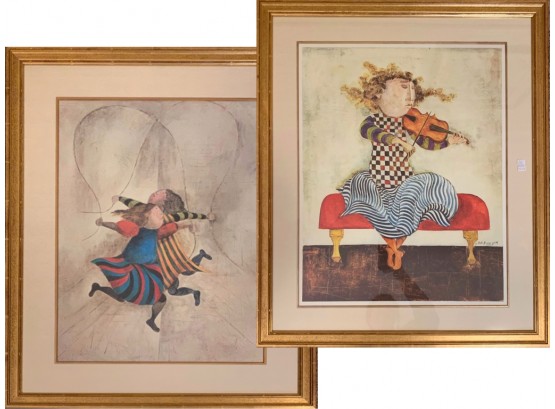 Pair Of Large Whimsical Bollinger Prints