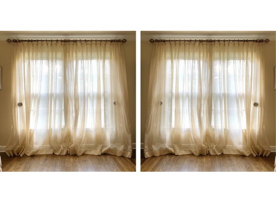 Bergamo Kyoto Silk Sheer Window Treatments, Rods & Tiebacks