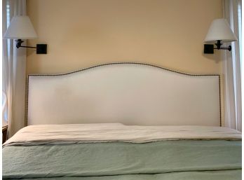 King Upholstered Headboard With Nail Head Trim