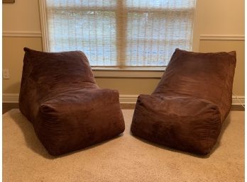 Pair Of Fuf Chairs In Chocolate Brown