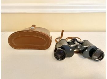 Vintage Binoculars With Leather Case