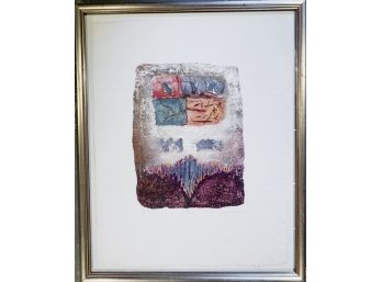 Artist Signed Framed Abstract Work On Paper - 1 Of 3