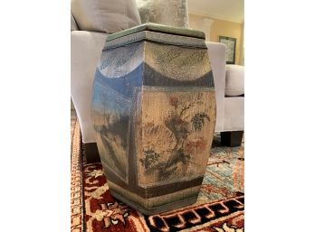 Painted Hexagon Barrel Side Table