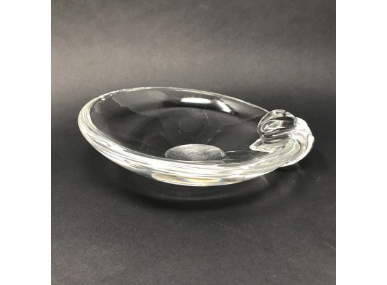 Hand-Signed STEUBEN Crystal Glass 7.5' Sloping George Thompson Bowl Ashtray