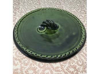 Vintage Sud & Company Cassis Provence France Green 12' Serving Platter W/ Handle