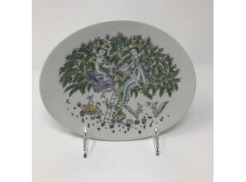 ROSENTHAL Porcelain RAYMOND PEYNET 7.5' Oval Dish Courtship Couple In Apple Tree