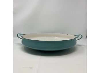 Vintage DANSK KOBENSTYLE Turquoise Blue Enamel On Steel Paella Pan Large 17” MCM