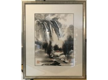 Spectacular Signed Original Chinese Brush Art Painting By Betty C Carroll