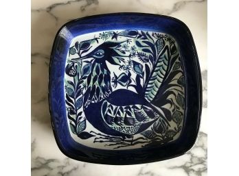 MINT Royal Copenhagen Fajance Marianne Johnson Blue Bird Square 8.75' Plate Dish