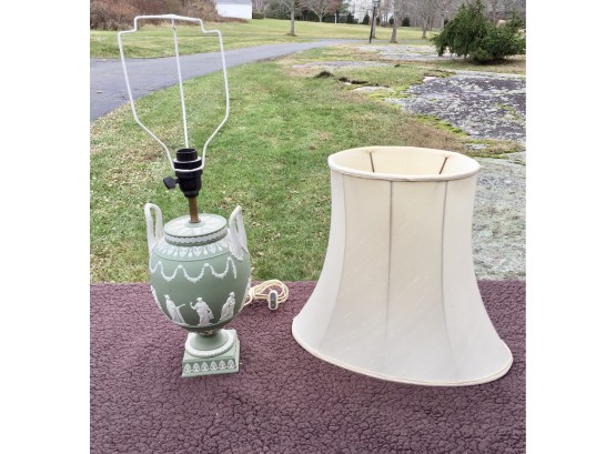 Wedgwood Green Jasperware Urn  Lamp