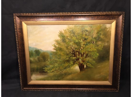 Oil On Canvas Of Meadow And Trees By: G. N. Peters '14