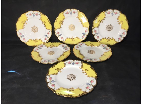 Six Beautiful Ornate Cauldon Plates