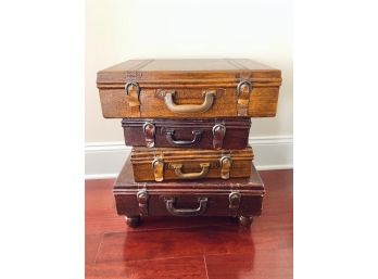 Unique Vintage-Suitcase-Themed Four Drawer End Table