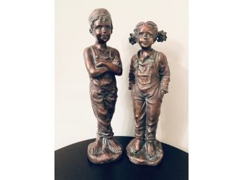 Boy And Girl Garden Statues From BHG