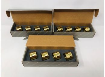 Twelve Polished Brass Dover Napkin Rings From Baldwin