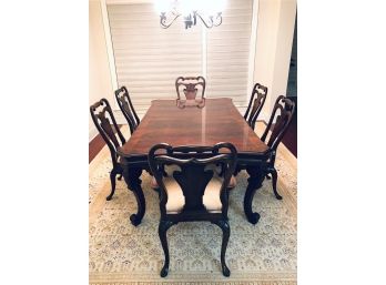 Ralph Lauren Home Mahogany Dining Table With Six Matching Chairs