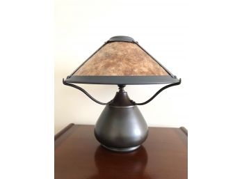Restoration Hardware Table Lamp With Textured Metallic Foil/Leaf Shade