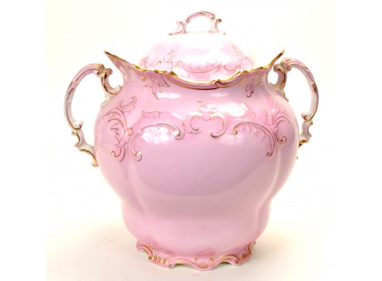 Antique Johnson Bros. Royal Semi-Porcelain Covered Urn - Pink