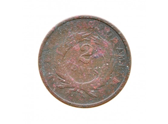 1865 Shield Two Cents 2c US Coin
