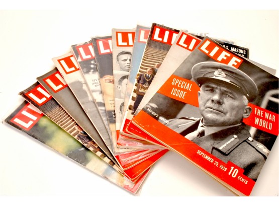 11 Vintage Copies Of Life Magazine - 1939-62 Including Doris Day, Lucille Ball, Don Drysdale
