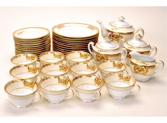 Early (1918-21) Deco Period Noritake 'M' China  - 39 Pieces - Gold N208 Pattern