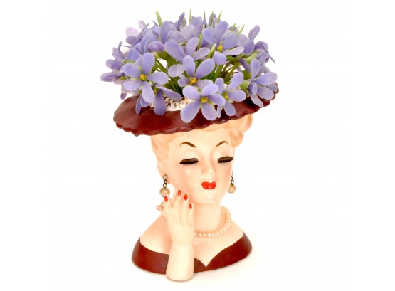 Vintage 1958 Woman's Head Vase By Napco - Japan  C3343/S-B