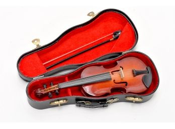 Antique HIGH QUALITY Miniature  Violin In Case W/Bow