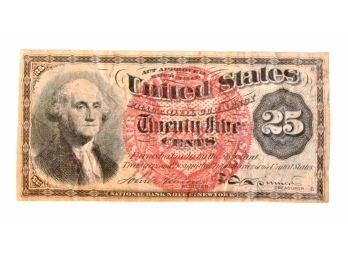 1863 Fractional Currency 25c US Note