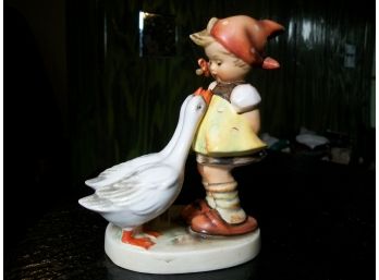 Vintage Hummel Full Bee Mark - Little Girl W/Two Geese - Made In Germany