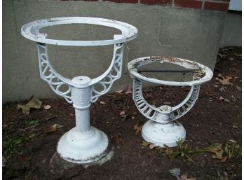 Two (2) Vintage Cast Iron 'Water Heater' Stands - Makes GREAT Tables !