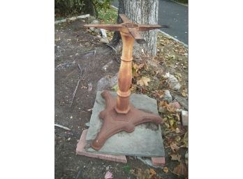 Antique Cast Iron Table Base (Signed Fabrica - Rene Brancusi) New York - California