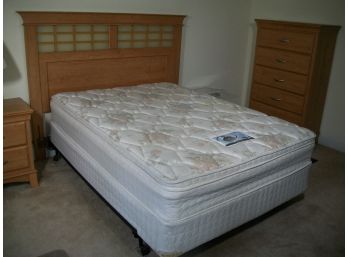Bob's Double Headboard, Box Spring, Mattress  (Two Years Old) RARELY USED (Was In Guest Room)