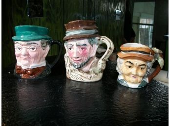 Lot Of Three (3) Royal Doulton Style Toby Mugs - Great Quality !
