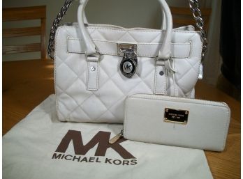 Authentic Michael Kors Handbag & Wallet - Nice Putty Color - Two Pieces One Bid  (As-Is)